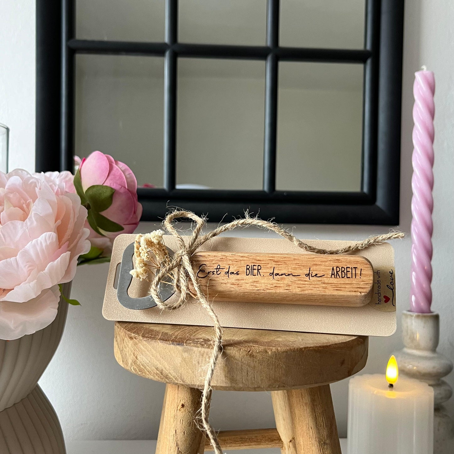Flaschenöffner Holz "Erst das BIER, dann die ARBEIT!"