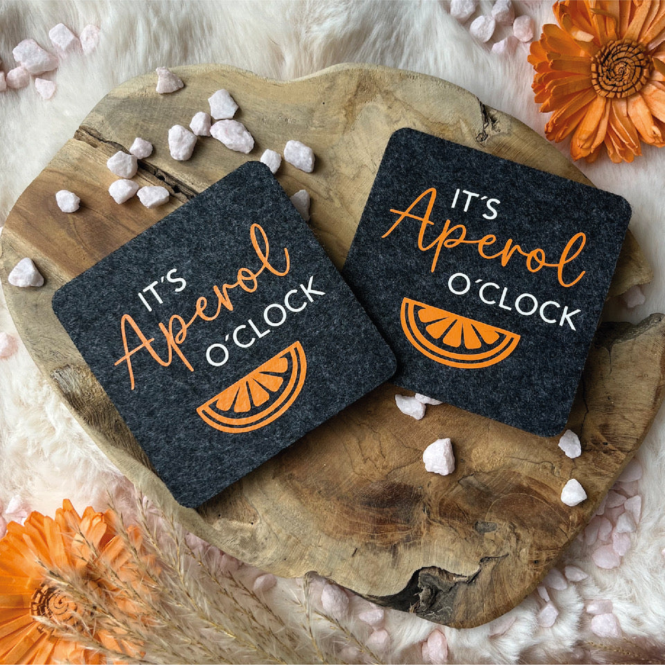 Untersetzer Filz eckig "Aperol o´clock"