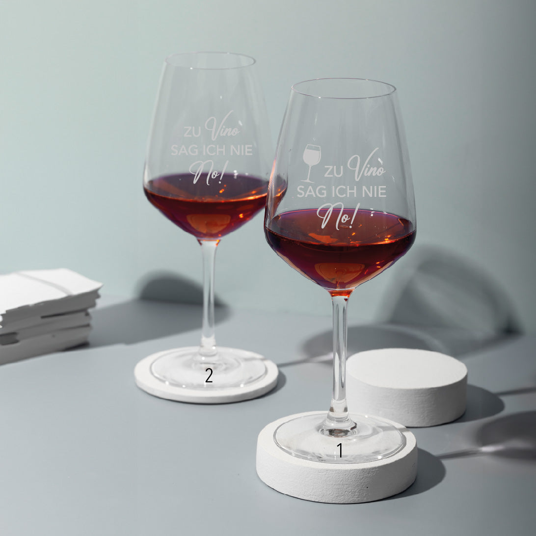 Weinglas "zu Vino sag ich nie No!"