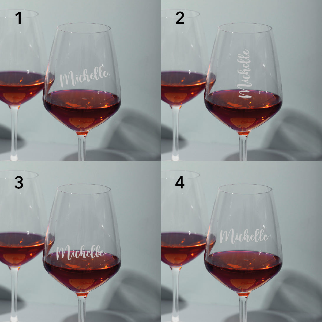 Weinglas mit "Name"