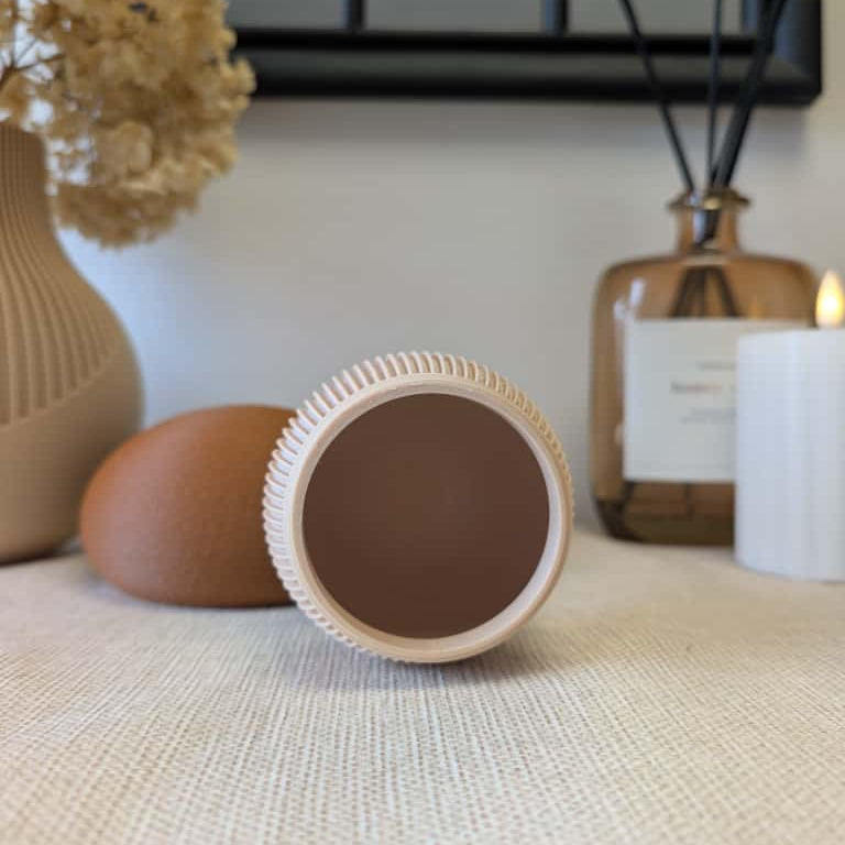 3D-gedruckter Deko-Pilz in Braun Beige mit samtiger Oberfläche – Herbstdeko von K Design