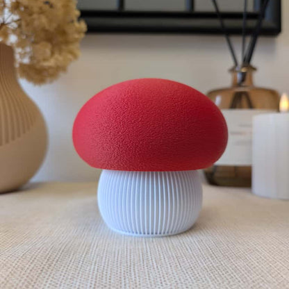 3D-gedruckter Deko-Pilz in Rot Weis mit samtiger Oberfläche – Herbstdeko von K Design