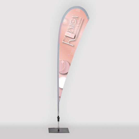 Beachflag Drop S/M/L, 4/0-farbig bedruckt inkl. Gestänge und 1,9kg-Metallbodenplatte