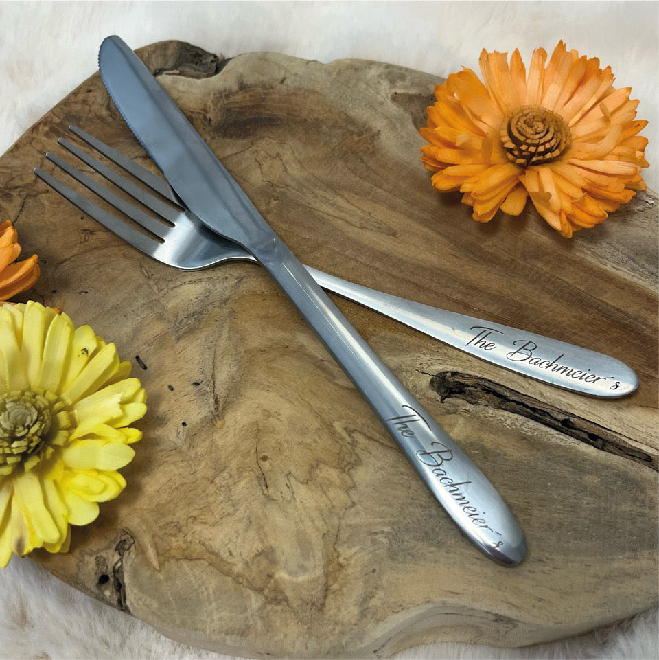 Besteck (Messer & Gabel) inkl. Wunschgravur
