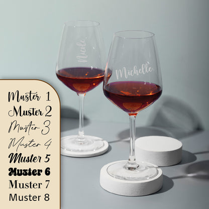 Weinglas mit "Name"