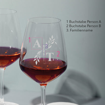 Weinglas "Initialien"