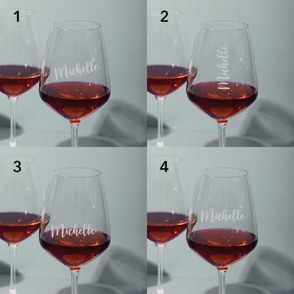 Weinglas mit "Name"
